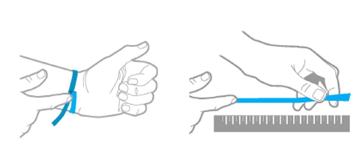 Размеры обхвата запястья. Как измерить запястье руки для браслета. Измерение обхвата запястья. Размер запястья для браслета. Как определить размер запястья.